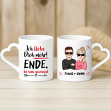 Weiße Tasse mit Herzhenkel und personalisiertem Namen – romantische Geschenkidee von Love & Faith