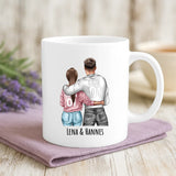 Weiße Tasse mit personalisiertem Spruch und Namen – individuelle Geschenkidee von Love & Faith