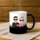 Magische Tasse mit Thermo-Farbwechsel und personalisiertem Namen – witzige Geschenkidee von Love & Faith