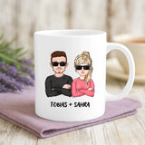 Weiße Tasse mit personalisiertem Spruch und Namen – individuelle Geschenkidee von Love & Faith