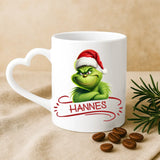 Weiße Tasse mit Herzhenkel und personalisiertem Namen – romantische Geschenkidee von Love & Faith