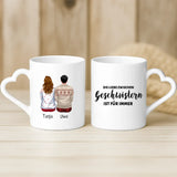 Weiße Tasse mit Herzhenkel und personalisiertem Namen – romantische Geschenkidee von Love & Faith