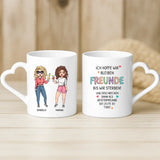 Weiße Tasse mit Herzhenkel und personalisiertem Namen – romantische Geschenkidee von Love & Faith