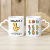 Weiße Tasse mit Herzhenkel und personalisiertem Namen – romantische Geschenkidee von Love & Faith