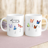 Weiße Tasse mit personalisiertem Spruch und Namen – individuelle Geschenkidee von Love & Faith