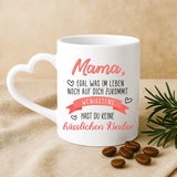 Weiße Tasse mit Herzhenkel und personalisiertem Namen – romantische Geschenkidee von Love & Faith