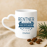 Weiße Tasse mit Herzhenkel und personalisiertem Namen – romantische Geschenkidee von Love & Faith