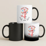 Magische Tasse mit Thermo-Farbwechsel und personalisiertem Namen – witzige Geschenkidee von Love & Faith