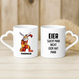 Weiße Tasse mit Herzhenkel und personalisiertem Namen – romantische Geschenkidee von Love & Faith