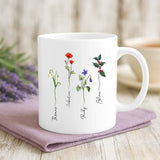 Weiße Tasse mit personalisiertem Spruch und Namen – individuelle Geschenkidee von Love & Faith