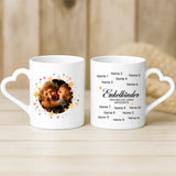 Weiße Tasse mit Herzhenkel und personalisiertem Namen – romantische Geschenkidee von Love & Faith