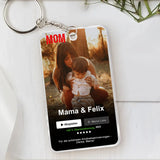 Transparenter Acrylschlüsselanhänger mit Foto zum Muttertag 5,4cm x 8,6cm personalisiert gefertigt von Love & Faith