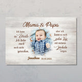 Poster zur Geburt mit Foto für Eltern personalisiert von Love & Faith