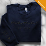 Blauer Pullover für Papa mit Kindernamen personalisiert von Love & Faith