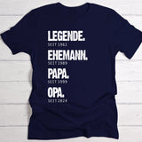 blaues T-Shirt Legende, Ehemann, Papa, Opa personalisierte Geschenkidee zum Vatertag von Love & Faith