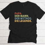 schwarzes T-Shirt für Mann mit Name, Papa, Mythos, Legende zum Vatertag von Love & Faith