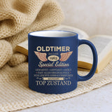 blaue Tasse Als Geschenk zum Ruhestand für Rentner personalisiert von Love & Faith