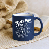 schwarze Tasse mit "Bester papa Ever" Druck zum Vatertag personalisiert von Love & Faith