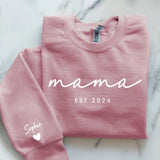 rosa Pullover personalisierbar Mama Slogan mit Kindernamen - gefertigt von Love & Faith