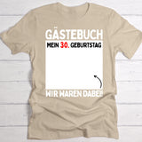 beiges female T-Shirt mit Fläche für Unterschriften als Party-Gästebuch Geburtstagsidee von Love & Faith