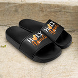 schwarze Badeschlappen Holy Aperoli personalisiert von Love & Faith