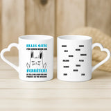 Weiße Tasse mit Herzhenkel zur Verabschiedung von Kollegen mit Namen personalisierte individuelle Geschenkidee von Love & Faith