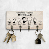 Strichmännchen Familie - Familien-Schlüsselbrett