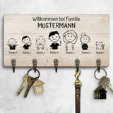 Strichmännchen Familie - Familien-Schlüsselbrett