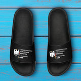 schwarze Badeschlappen Bundesinstitut für lecker Bierchen personalisiert von Love & Faith