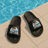 Personalisiertes Geschenk - schwarze Badeschlappen mit persönlichem Spruch und Namen