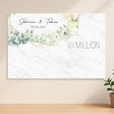 Eure erste Million Poster als Hochzeitsgeschenk mit Geldidee personalisiert mit Namen und Hochzeitsdatum des Brautpaares zum Verschenken personalisiert von Love & Faith