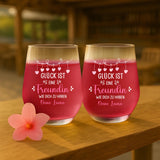 2er Set Weintumbler für Freundin mit "Glück ist eine Freundin wie dich zu haben" gestalten von Love & Faith