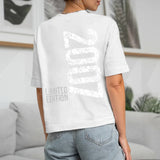 Personalisiertes T-Shirt mit Geburtstag mit Limited Edition in weiß mit Rückendruck mit eigenem Design gedruckt von Love & Faith