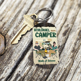 Metall-Schlüsselanhänger "Schlüssel zum Camper" mit personalisierbaren Personen und Namen gedruckt von Love & Faith