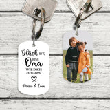 Glück ist... - Personalisierter Schlüsselanhänger mit Foto-Druck für Oma