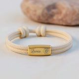 beiges Segeltau Armband mit persönlicher Namensgravur von Love & Faith