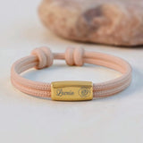hautfarbenes Segeltau Armband mit persönlicher Namensgravur von Love & Faith