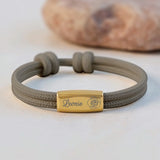 graues Segeltau Armband mit persönlicher Namensgravur von Love & Faith