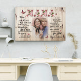 Love Faith Leinwand „Mama“ personalisiert – Wandbild mit Foto-Upload, Namen & Spruch „Mama, du bist meine Heldin“, Querformat, Geschenk Muttertag Geburtstag