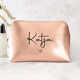 Mein Krimskrams - Personalisierte PU Kosmetiktasche mit Namens-Glanzfolie