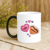 Magische Tasse mit Thermo-Farbwechsel Best friends forever mit personalisierten Namen im 3D Look – individuelle Geschenkidee von Love & Faith