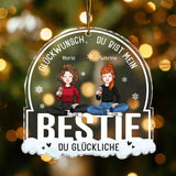 Personalisierter Weihnachtsbaumschmuck mit Namen für beste Freundinnen – Besties – Motiv 2