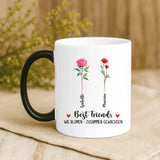 Personalisierte Tasse mit Blumen für beste Freunde von Love & Faith