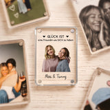 Personalisierter Acryl Magnet für Freundinnen mit Foto-Upload und Spruch