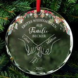 Kristallornament als Weihnachtsbaumschmuck personalisiert für Partner Geschenk von Love & Faith