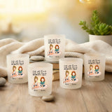 Personalisierter Teelichthalter für Freundinnen mit Clipart und Namen von Love & Faith