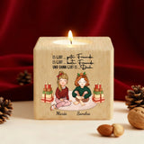 Personalisierter, Weihnachts-Teelichthalter aus Holz für Freundinnen, Schwestern und Kolleginnen