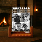 eckiger LED Aufsteller Portrait mit Holzsockel mit eigenen Fotos personalisiert von Love & Faith