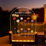 runder LED Aufsteller mit persönlichem Aufdruck Blumen und Namen - Geschenkidee für Mama von Love & Faith