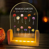 runder LED Aufsteller mit persönlichem Aufdruck Blumen und Namen - Geschenkidee für Mama von Love & Faith
